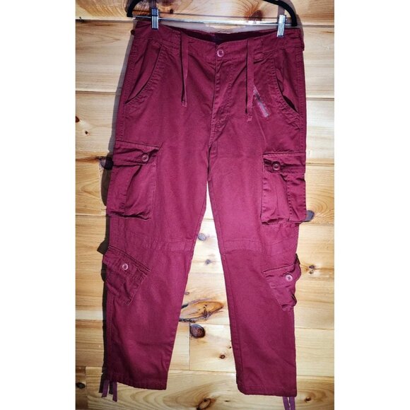 Must Way Cargo Pants Size 34X30 Utility Drawstring Outdoors Red Paratrooper - Picture 6 of 12